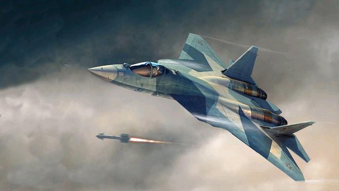 Su-57 launches a missile