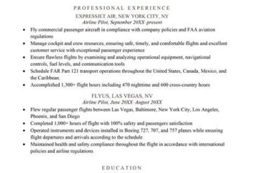 Crafting the Perfect Pilot Resume: A Comprehensive Guide