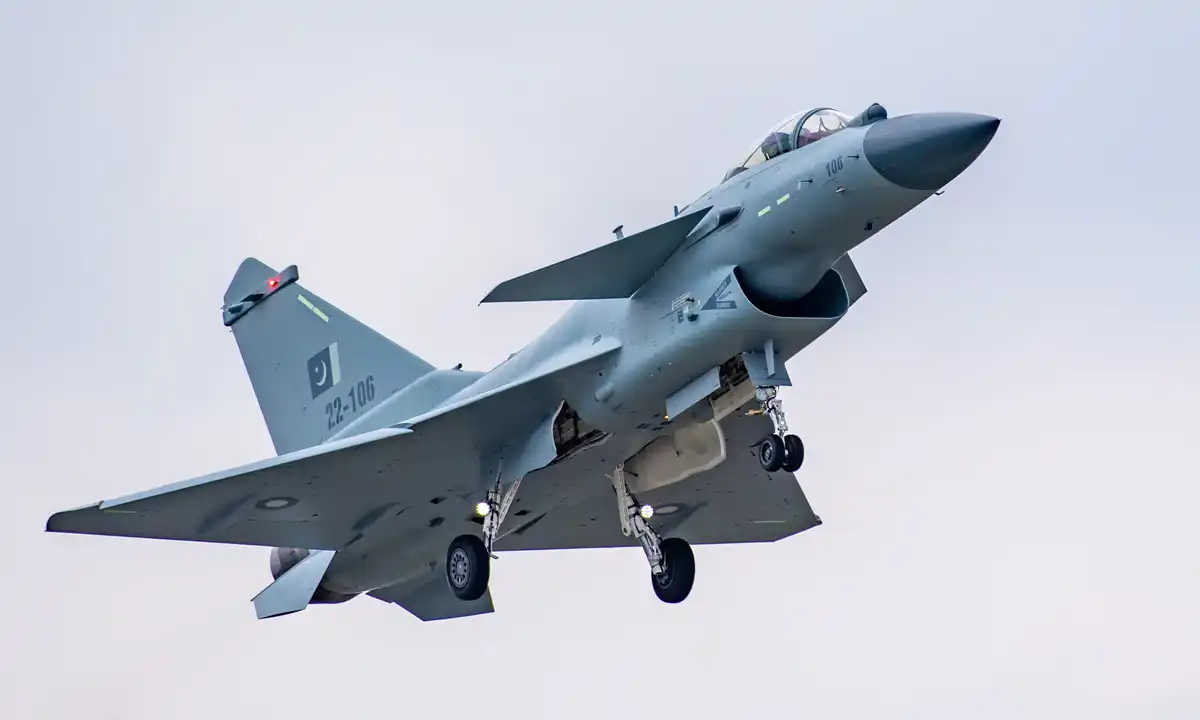 A PAF J-10CE fighter jet conducts test flight and hosts training for its pilot 