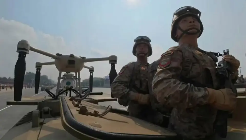Type 100 Fire Support Vehicle with mounted surveillance drones
