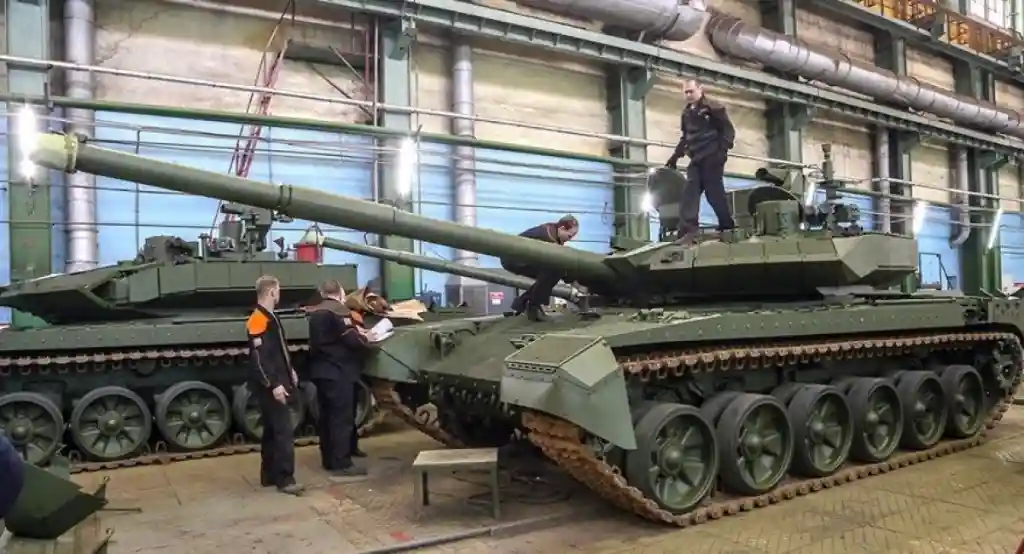 assembly line of T-90M and T-90M2 tanks at Uralvagonzavod plant