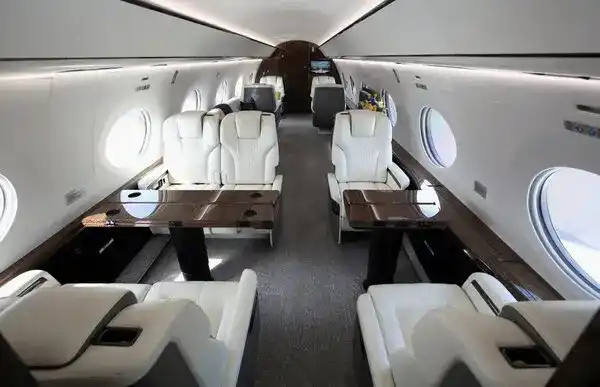 inside view of Gulfstream cockpit with avionics and secure comms equipment