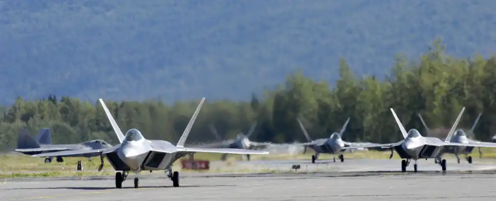 Elmendorf AFB long runway Alaska F-22 operations