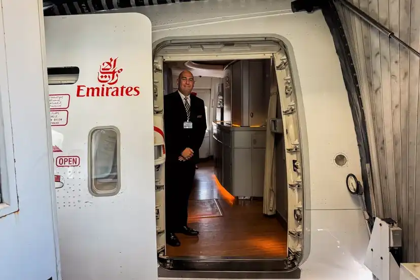 Emirates First Class Miami to Bogota boarding