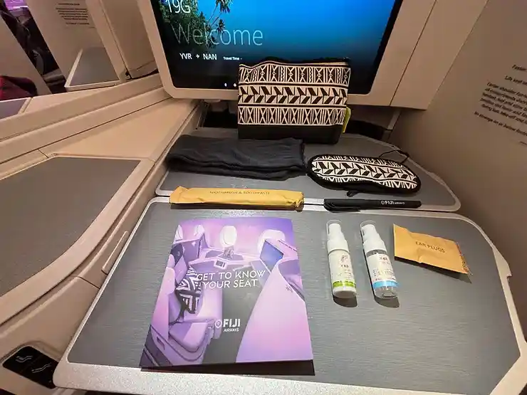 Fiji Airways Airbus A350 Business Class amenity kit contents and design