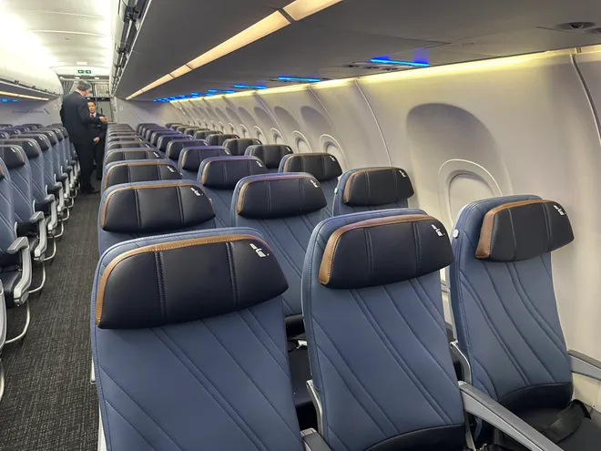 Economy seats on American Airlines' new Airbus A321XLR.