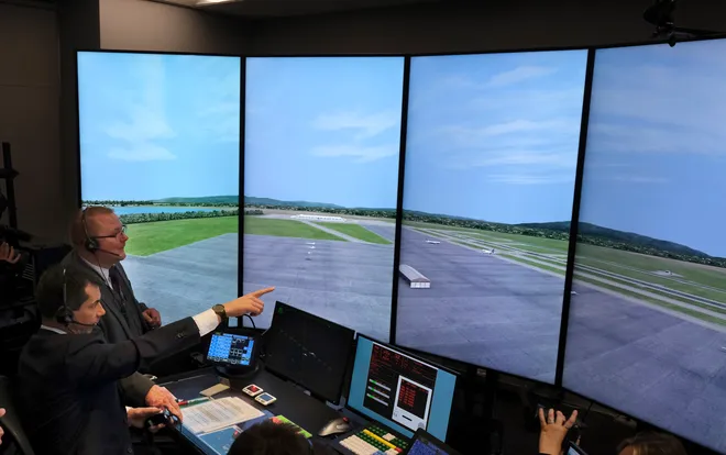 Air traffic controller simulation at the Mike Monroney Aeronautical Center in Oklahoma City
