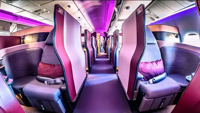 Qatar Airways A350-1000 Qsuite Business Class from Tokyo to Dubai 