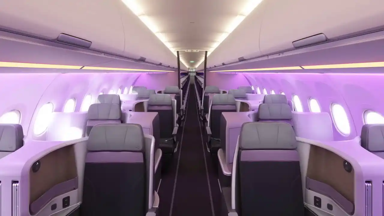 Thai Airways Royal Silk Class seats in A321neo offering lie-flat luxury