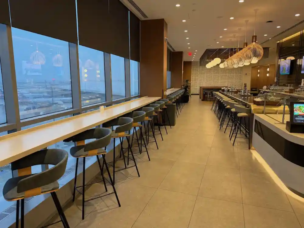 American Flagship Lounge Philadelphia bar with high-top seating