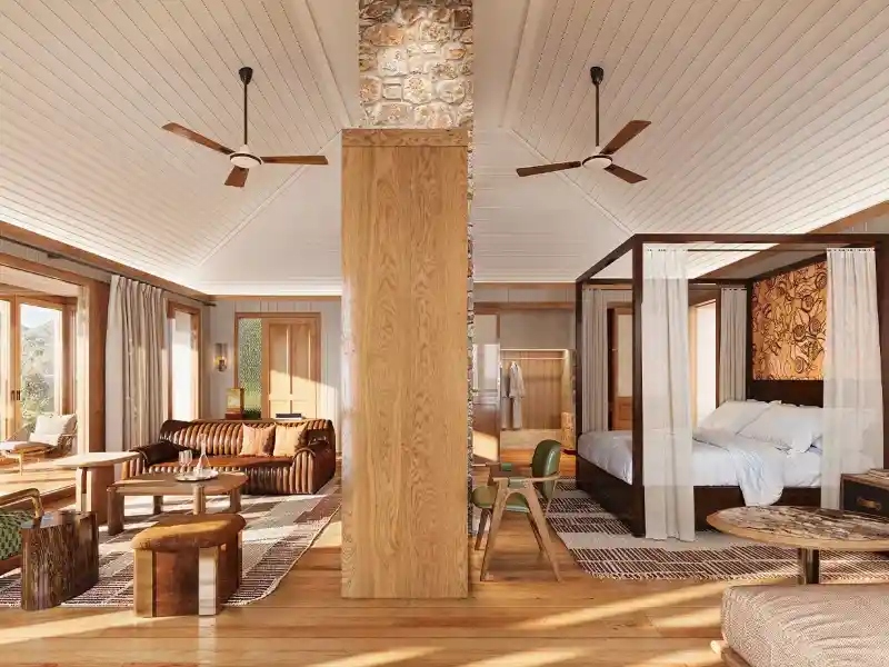 Guest room at Emirates Wolgan Valley, a Ritz-Carlton Lodge
