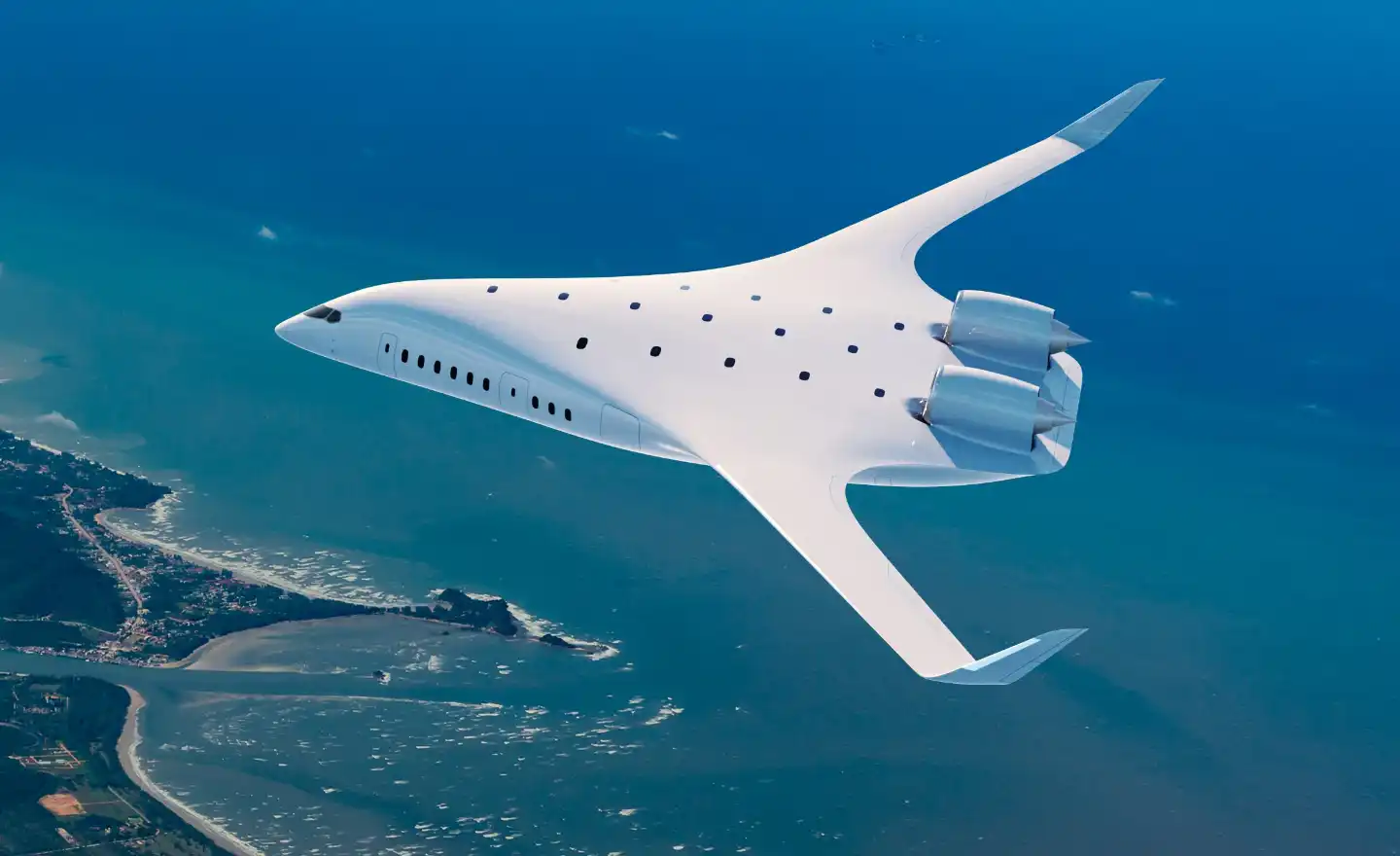 JetZero blended wing body aircraft demonstrator during ground testing