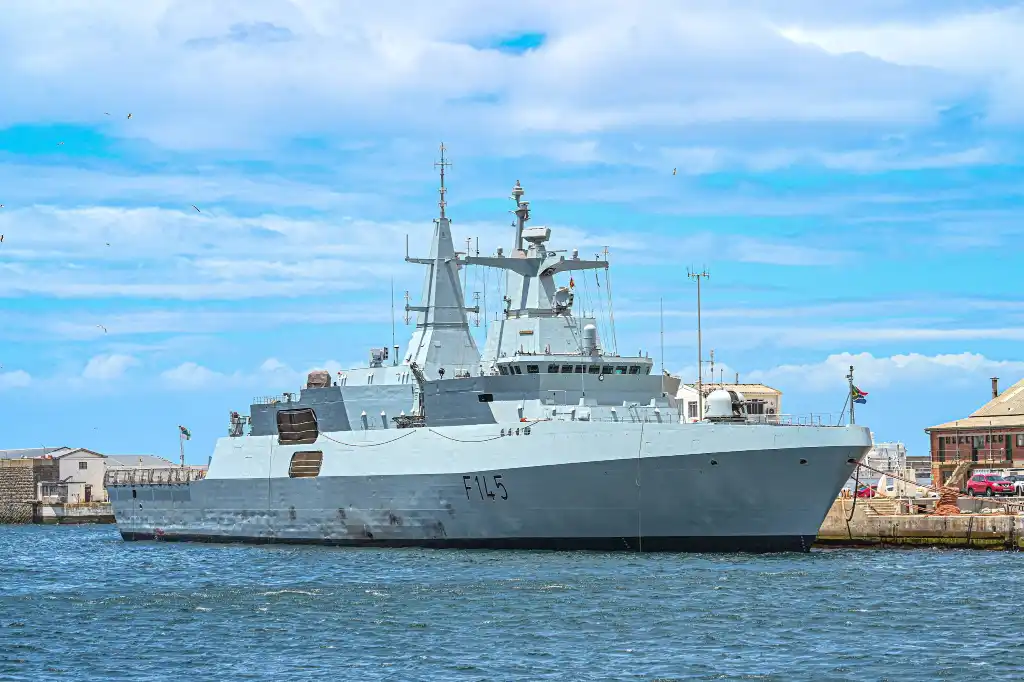 South African Valour-class frigate participating in WILL FOR PEACE 2026