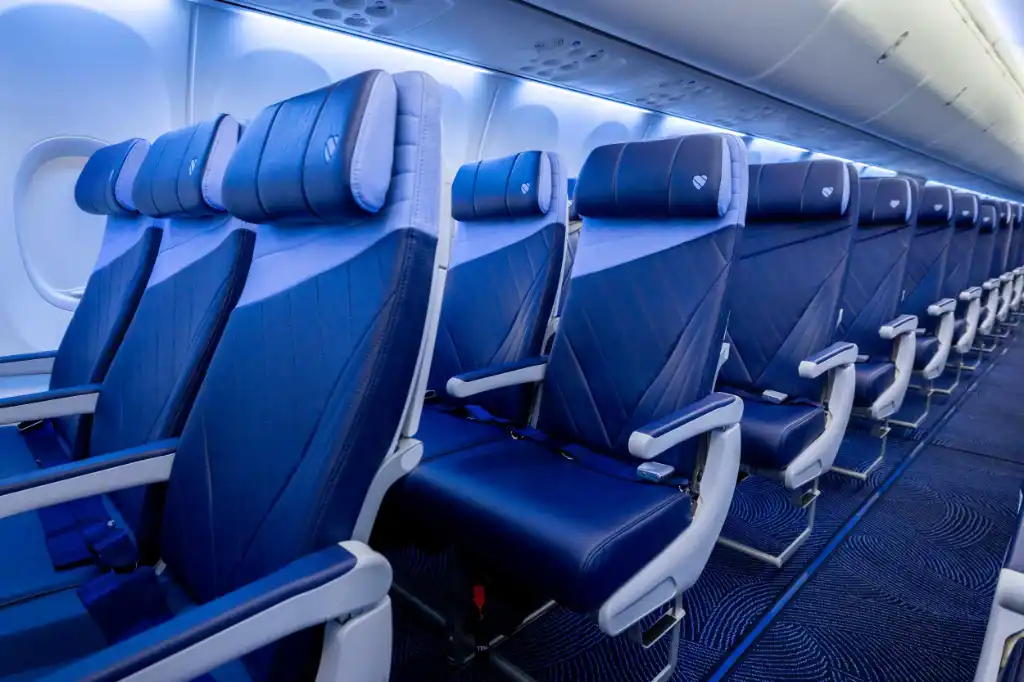 Southwest Airlines cabin with new seating layout
