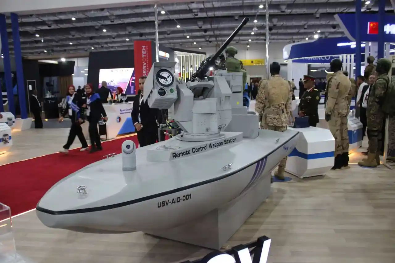USV-AIO-001 unmanned surface vessel showcased at EDEX 2025