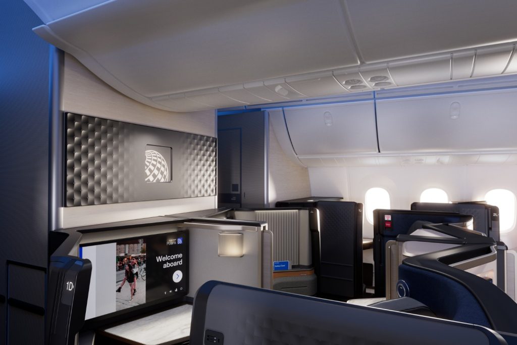 United Airlines Polaris Studio suite Boeing 787-9 interior