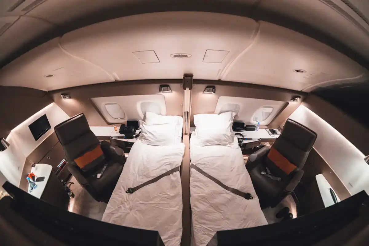 singapore airlines a380 double suite with doors closed
