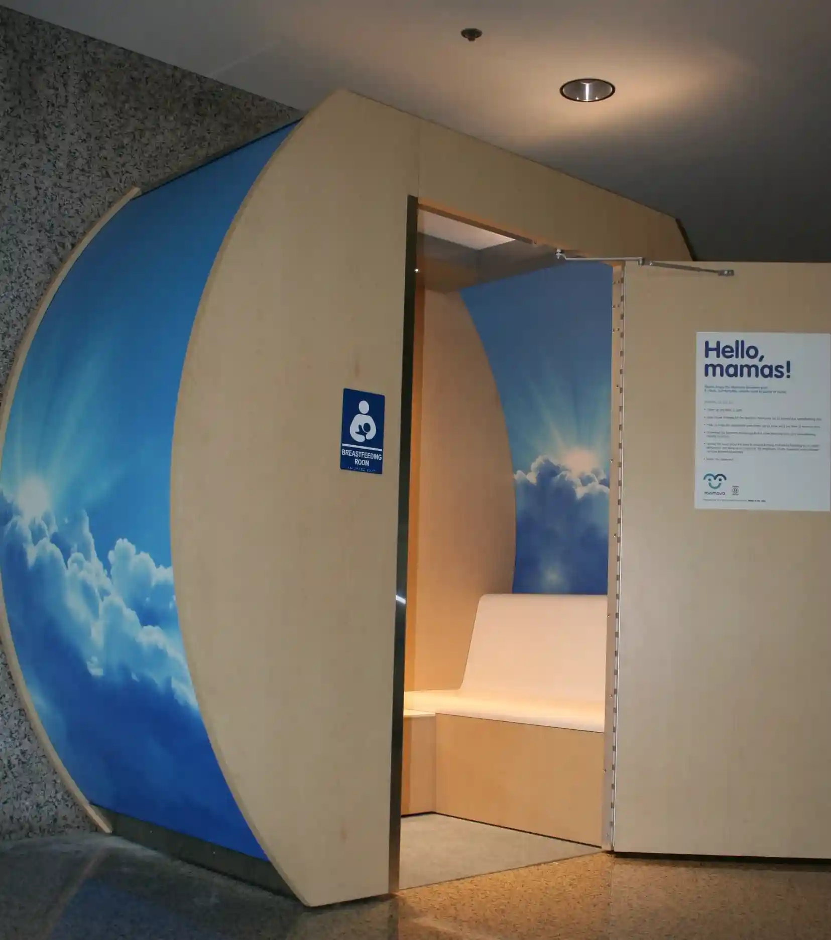 nursing mothers room at Spokane International Airport with private suites