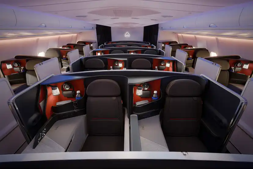Delta Air Lines Airbus A330 refurbished cabin with new Delta One suites and modern interiors