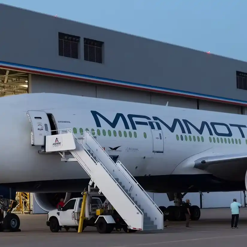 Mammoth Freighters Boeing 777-200LRMF cargo conversion undergoing ground testing at Fort Worth Alliance Airport