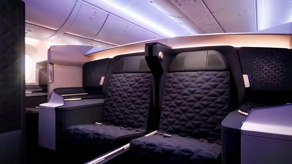 Riyadh Air Business Elite suite 32 inch OLED Boeing 787 cabin