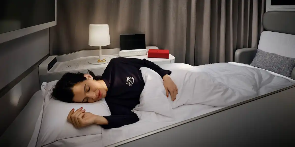 Air France La Premiere first class suite with luxury bedding