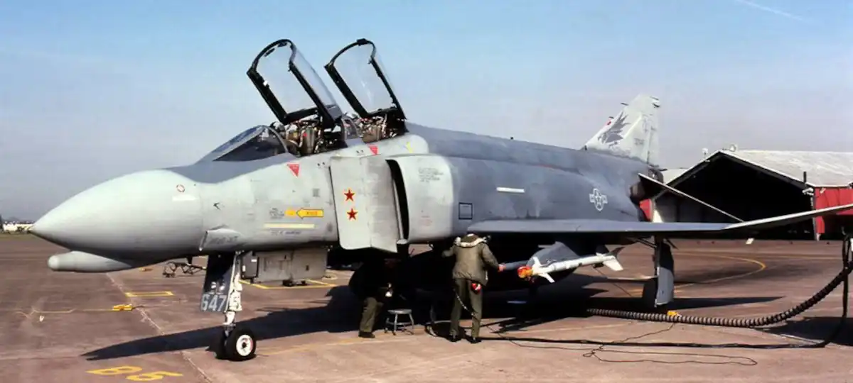 Vietnam War F-4 Phantom II with red star kill markings