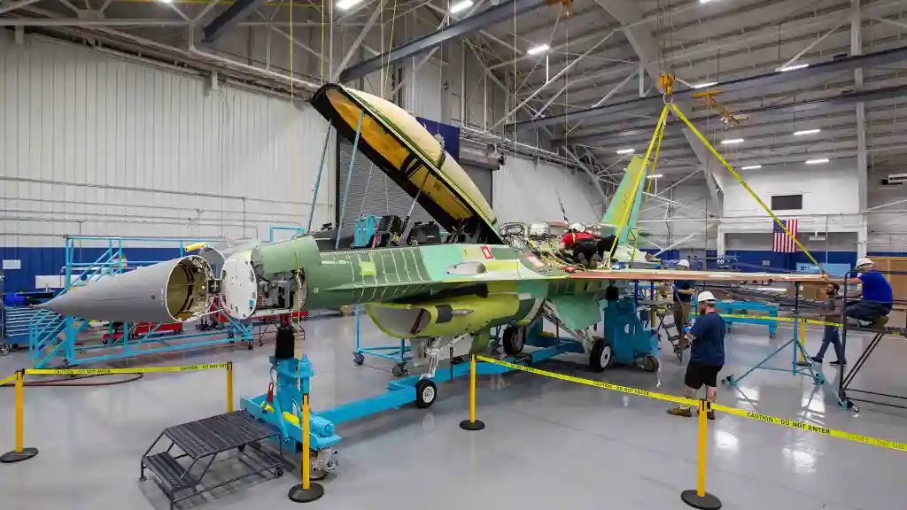 Lockheed Martin F-16 Block 70 assembly line at Greenville South Carolina