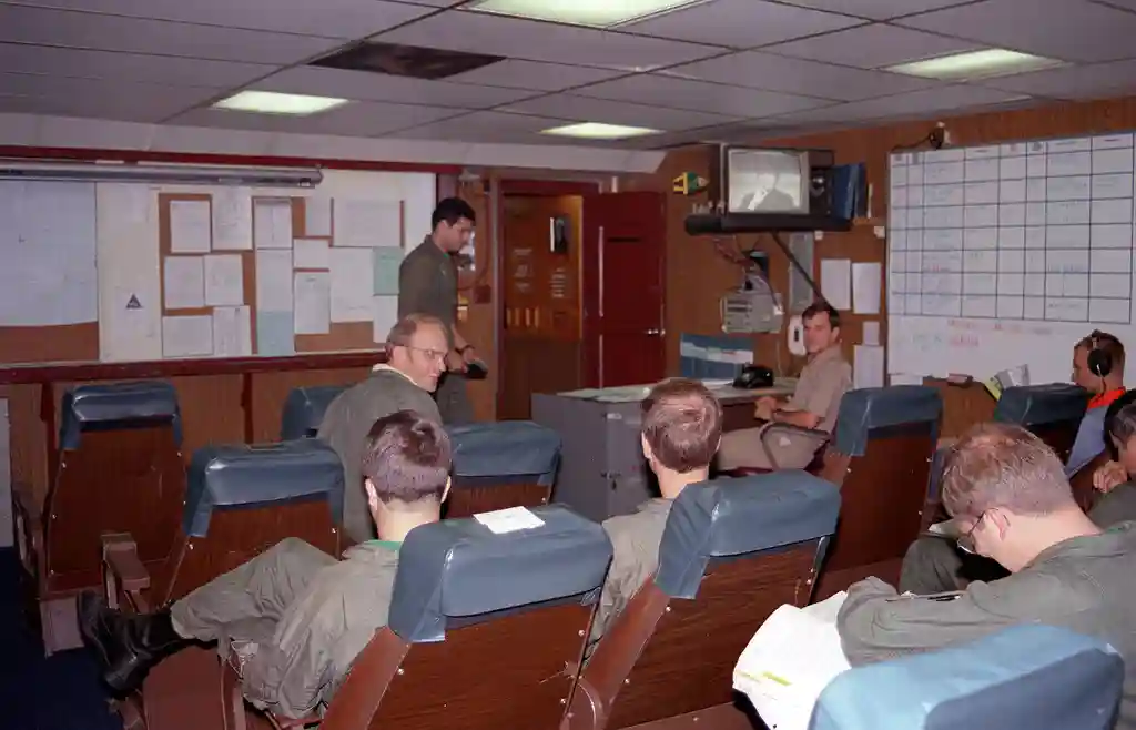 Marine pilot briefing squadron personnel before deployment operations
