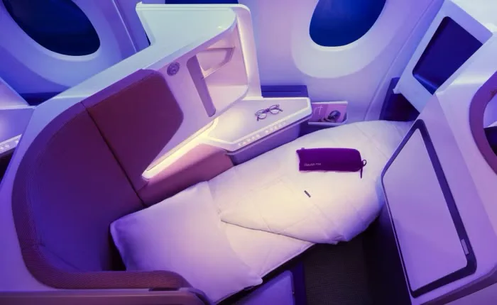 Virgin Atlantic A350 lie flat business class bed