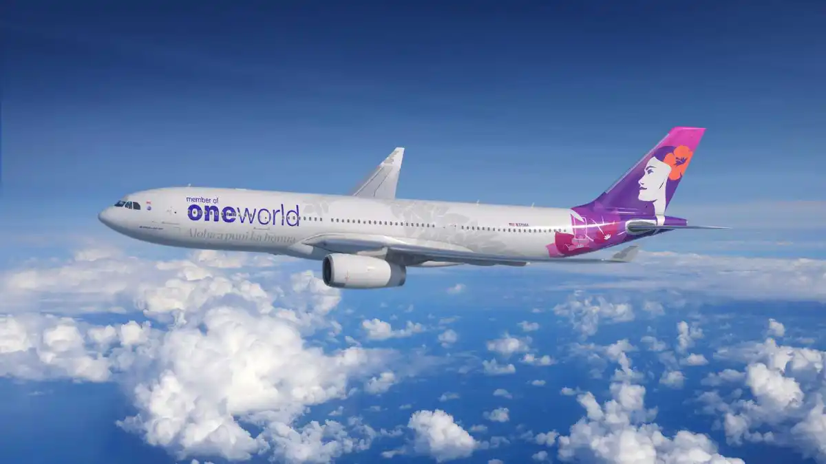 Hawaiian Airlines Airbus A330 oneworld Aloha all around the world special livery at Honolulu Airport