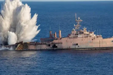 US Navy Ship Ends Final Mission Underwater After Japanese Torpedo Strike During Valiant Shield Exercise
