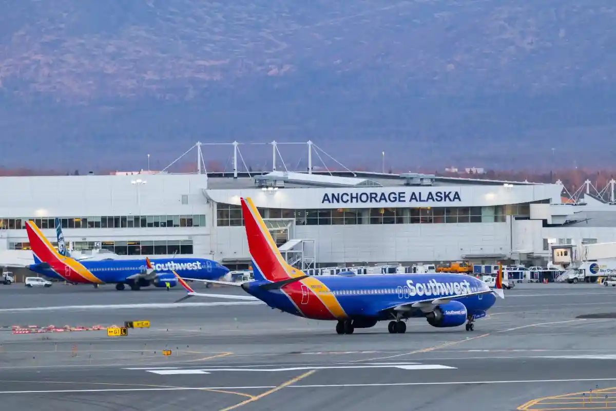 Southwest Airlines Boeing 737 at Anchorage International Airport Alaska expansion