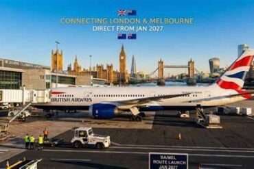 British Airways to Launch 24-Hour London–Melbourne Route in January 2027