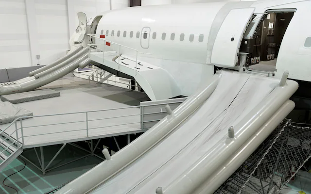aircraft emergency evacuation slide passenger safety clothing