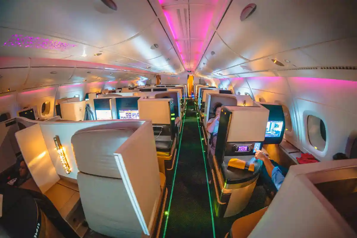 Etihad Airbus A380 upper deck Business Class