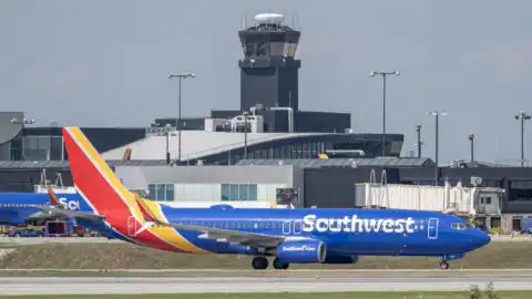 Baltimore Washington International Thurgood Marshall Airport terminal with Southwest Airlines aircraft at the gates