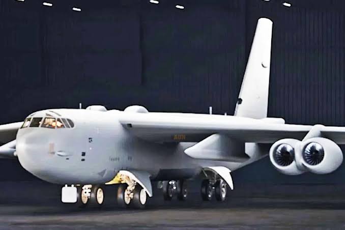 Boeing B-52 digital twin scanning new F130 engine nacelle pylon