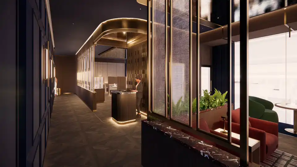 British Airways Heathrow arrivals lounge 59 private shower rooms coffee bar and work booths
