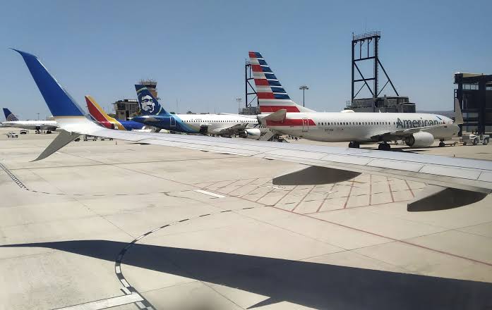 Los Cabos International Airport terminal with aircraft on the apron in Baja California Sur